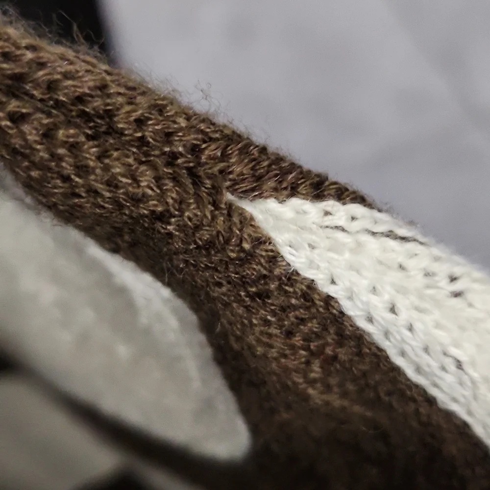 West Elm Stocking Sock in Brown & Cream